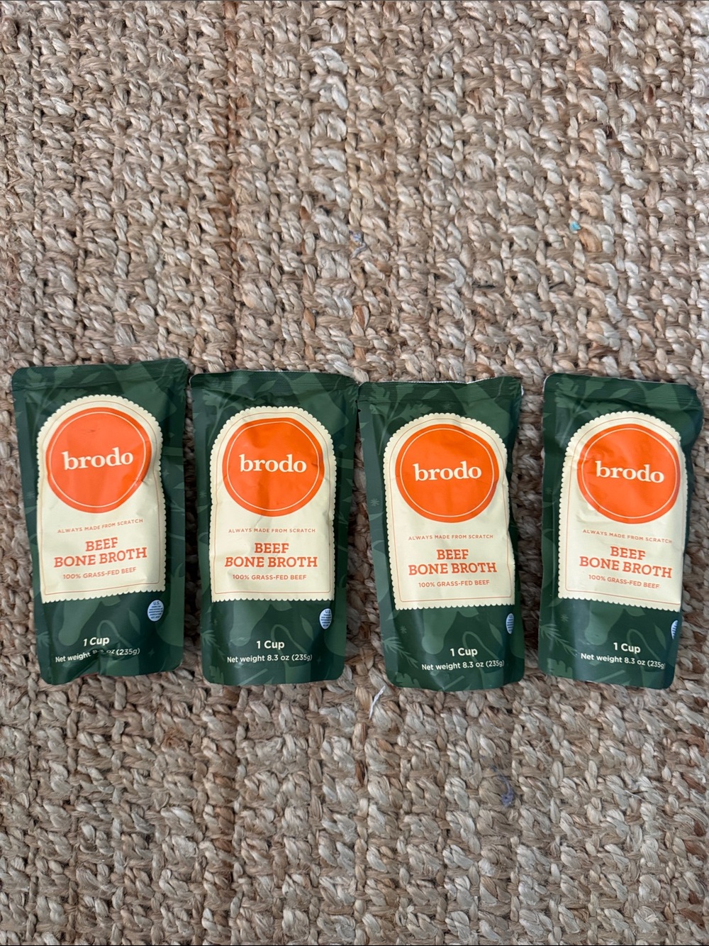New brodo Beef Bone Broth Pouches bundle of 4